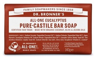 Чистое кастильское мыло Dr. Bronner's Eucaliptus 140 г цена и информация | Мыло | pigu.lt