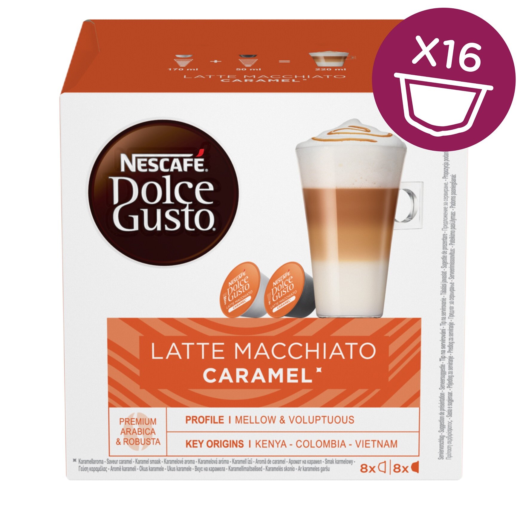 Кофейные капсулы Nescafe Dolce Gusto Latte Macchiato Caramel, 16 шт., 168,8  г цена | pigu.lt