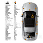PORSCHE 12G - SPEEDGELB Korektorius įbrėžimų taisymui + Lakas 15 ml kaina ir informacija | Automobiliniai dažai | pigu.lt
