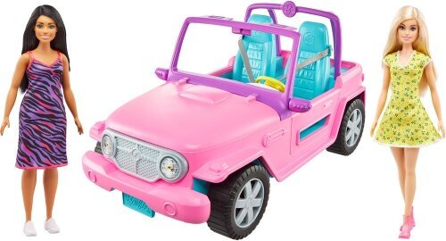 Lėlių komplektas su automobiliu Barbie Mattel, įvairių spalvų kaina ir informacija | Žaislai mergaitėms | pigu.lt