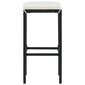 Baro taburetės su pagalvėlėmis, 6 vnt, juodos kaina ir informacija | Virtuvės ir valgomojo kėdės | pigu.lt