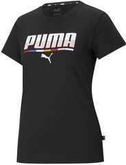 Marškinėliai moterims Puma Multicoloured Tee Black, juodi kaina ir informacija | Marškinėliai moterims | pigu.lt