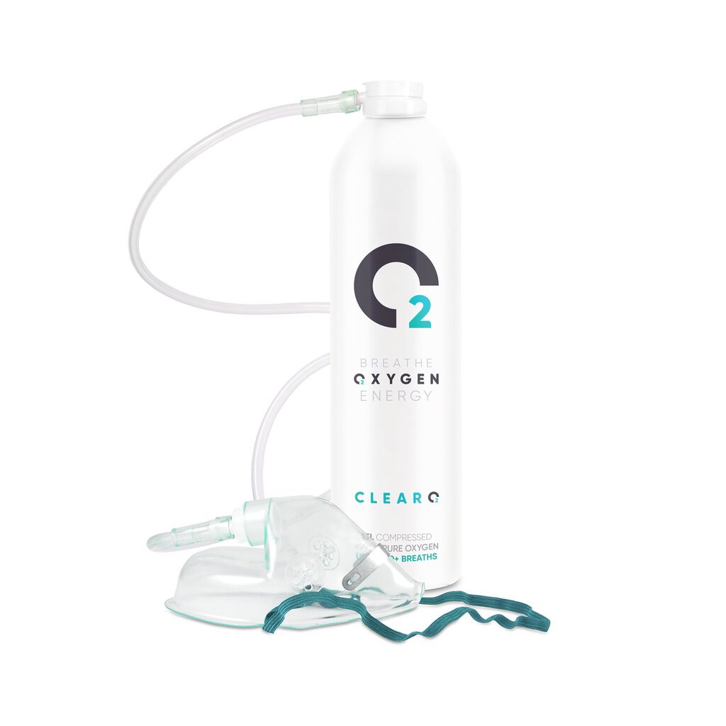 CLEAR O2 suslėgtas įkvepiamasis deguonis su kauke ir vamzdeliu, 15 l kaina  | pigu.lt