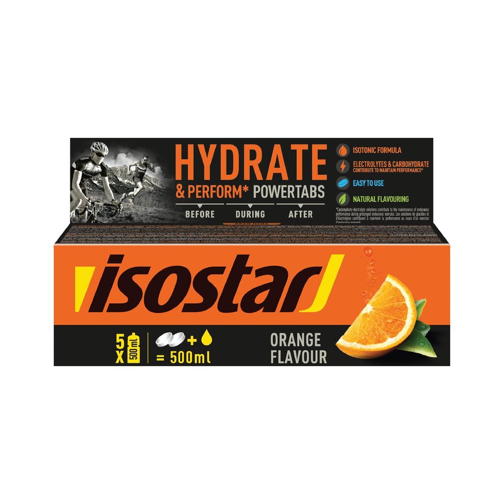 Isostar Hydrate & Perform Powertabs Orange Isotonic, 120 g цена и информация | Produktai atsistatymui | pigu.lt