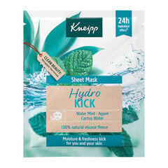 Drėkinanti veido kaukė Kneipp Hydro Kick Cloth face mask, 1 vnt. цена и информация | Маски для лица, патчи для глаз | pigu.lt