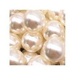 Apvalūs perlo imitacijos karoliukai 10 mm, 6 vnt., spalva dramblio kaulo kaina ir informacija | Papuošalų gamybai, vėrimui | pigu.lt