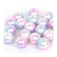 Apvalūs įvairiaspalviai perlo imitacijos karoliukai 4 mm, 16 vnt., šviesus kaina ir informacija | Papuošalų gamybai, vėrimui | pigu.lt