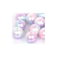 Apvalūs įvairiaspalviai perlo imitacijos karoliukai 8 mm, 7 vnt., šviesus kaina ir informacija | Papuošalų gamybai, vėrimui | pigu.lt