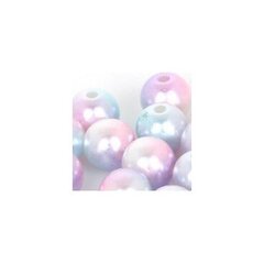 Apvalūs įvairiaspalviai perlo imitacijos karoliukai 10 mm, 5 vnt., šviesus kaina ir informacija | Papuošalų gamybai, vėrimui | pigu.lt
