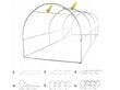 Tunelinis šiltnamis 3 segmentų, 4x2,5x2 m, žalias kaina ir informacija | Šiltnamiai | pigu.lt