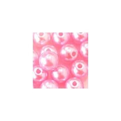 Apvalūs perlo imitacijos karoliukai 6 mm, 10 vnt., spalva šviesiai rožinė kaina ir informacija | Papuošalų gamybai, vėrimui | pigu.lt