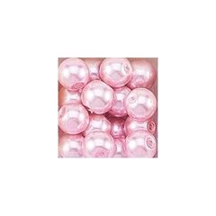 Apvalūs perlo imitacijos karoliukai 6 mm, 10 vnt., spalva šviesiai violetinė kaina ir informacija | Papuošalų gamybai, vėrimui | pigu.lt