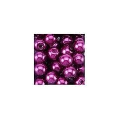 Apvalūs perlo imitacijos karoliukai 6 mm, 10 vnt., spalva violetinė kaina ir informacija | Papuošalų gamybai, vėrimui | pigu.lt