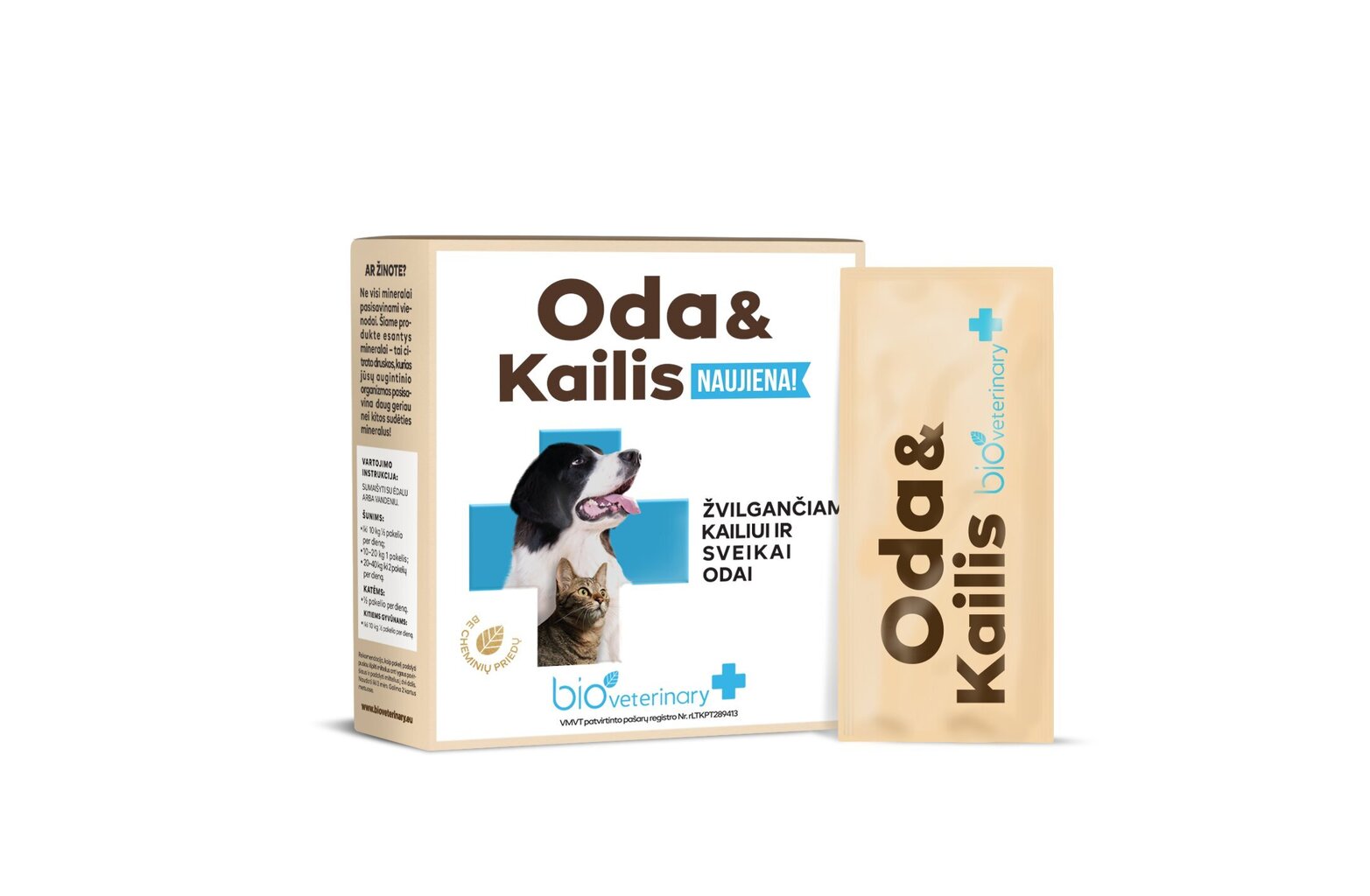 Papildas Oda&Kailis, 1x28 vnt kaina ir informacija | Vitaminai, papildai, antiparazitinės priemonės šunims | pigu.lt