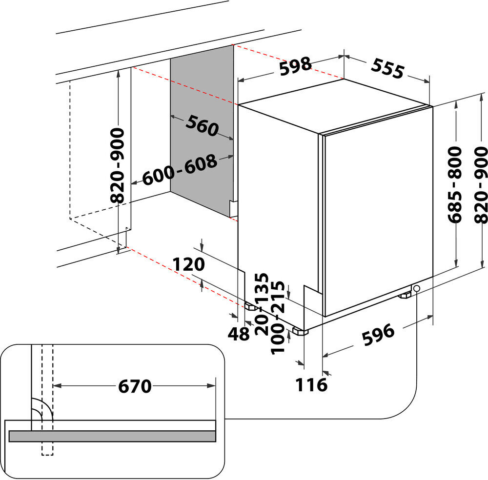 Whirlpool WIC 3C34 PFE S kaina ir informacija | Indaplovės | pigu.lt