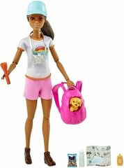 Lėlė Mattel Barbie Hiking Doll and Puppy kaina ir informacija | Žaislai mergaitėms | pigu.lt