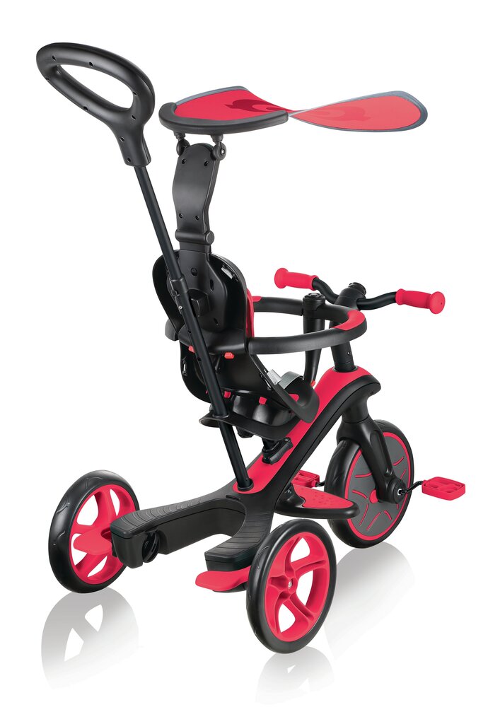 Daugiafunkcinis triratukas Globber Trike Explorer 4in1, raudonas, 632-102 kaina ir informacija | Triratukai | pigu.lt