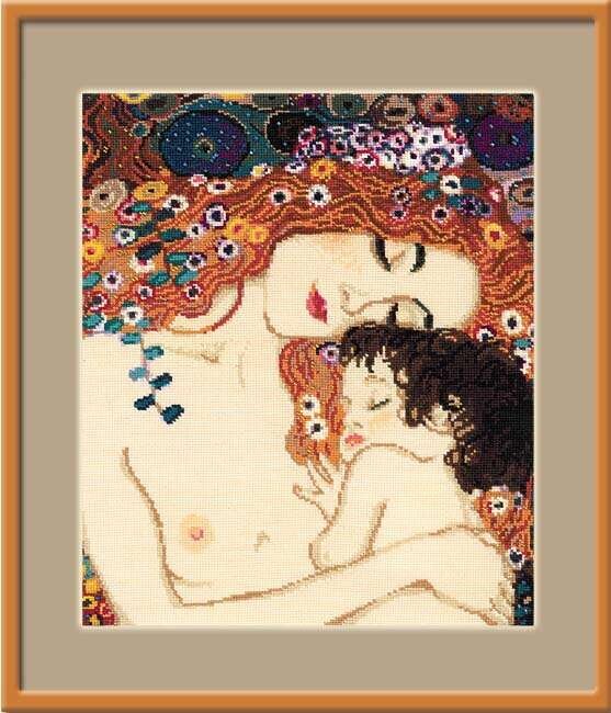Siuvinėjimo rinkinys Riolis 916 Motinos meilė. Pagal G. Klimto paveikslą kaina ir informacija | Siuvinėjimo priemonės | pigu.lt