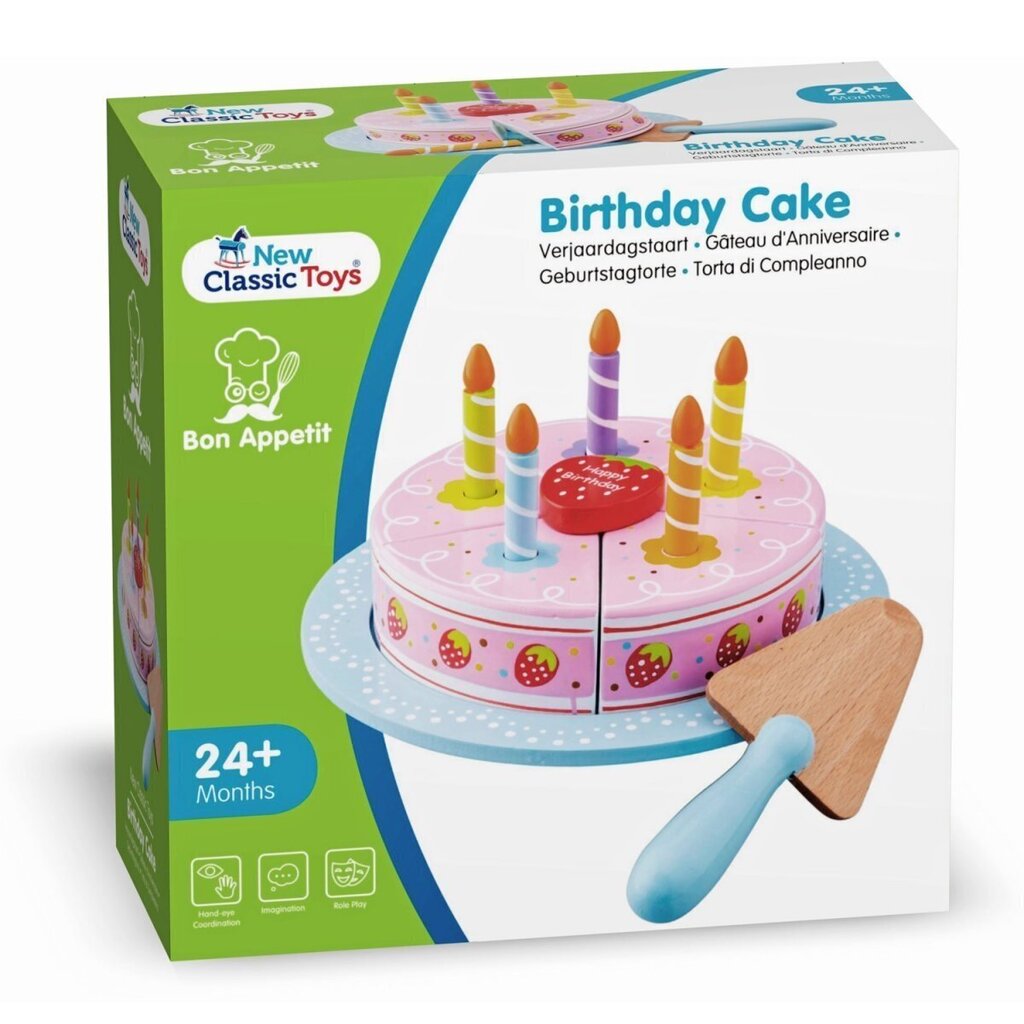 Medinis žaislas Braškinis gimtadienio tortas kaina ir informacija | Lavinamieji žaislai | pigu.lt