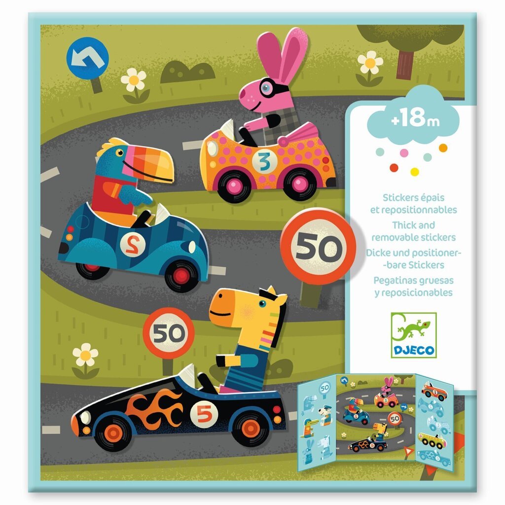 Daugkartiniai lipdukai Djeco Automobiliai, DJ09073 kaina ir informacija | Lavinamieji žaislai | pigu.lt