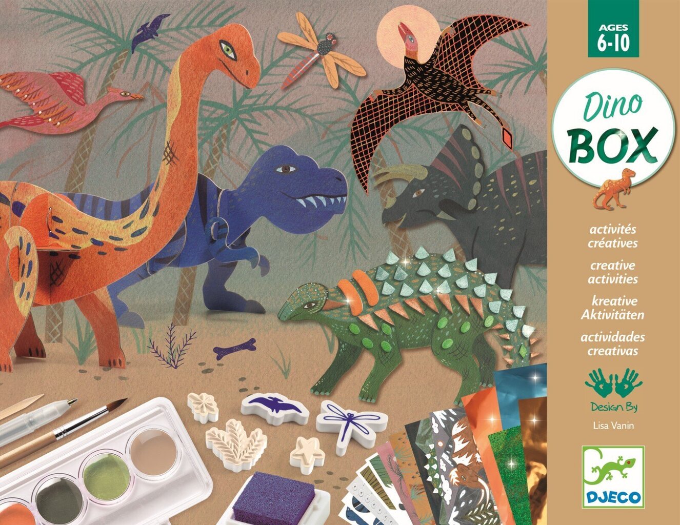 Daugiafunkcis kūrybinis rinkinys Djeco Dinozaurų pasaulis, DJ09331 kaina ir informacija | Lavinamieji žaislai | pigu.lt