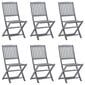 Sulankstomos lauko kėdės, 6 vnt., medienos masyvas kaina ir informacija | Lauko kėdės, foteliai, pufai | pigu.lt
