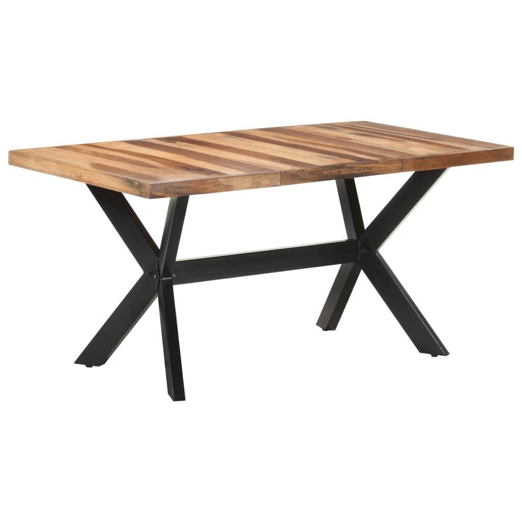 Valgomojo stalas, 160x80x75cm, mediena su dalbergijos apdaila kaina ir informacija | Virtuvės ir valgomojo stalai, staliukai | pigu.lt
