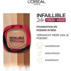 Kompaktinis makiažas L'Oreal Make Up Infallible Fresh Wear, 9 g, 20 Ivory kaina ir informacija | Makiažo pagrindai, pudros | pigu.lt