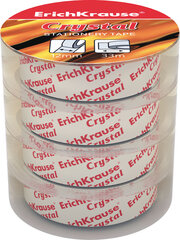 Lipni juostelė Erich Krause Crystal, 12 mm x 33 m, 4 ritinėliai kaina ir informacija | Kanceliarinės prekės | pigu.lt