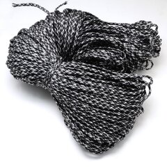 Parašiutų virvė(paracord) 4mm juoda/pilka sp. 1m kaina ir informacija | Papuošalų gamybai, vėrimui | pigu.lt