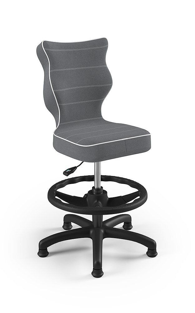 Ergonomiška vaikiška kėdė Entelo Petit Black JS33 su atrama kojoms, tamsiai pilka kaina ir informacija | Biuro kėdės | pigu.lt