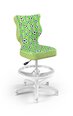 Эргономичное детское кресло Entelo Petit White ST29 с опорой для ног, зеленое