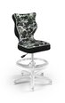 Эргономичное детское кресло Entelo Petit White ST33 с опорой для ног, серое/черное
