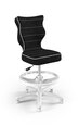 Эргономичное детское кресло Entelo Petit White VS01 с опорой для ног, черное