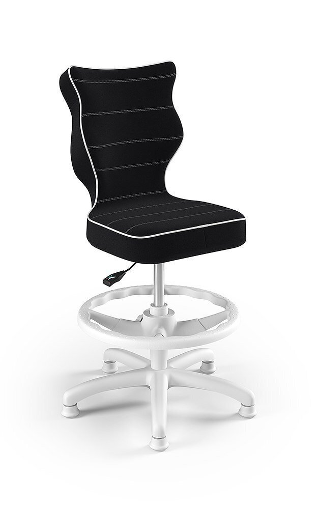 Ergonomiška vaikiška kėdė Entelo Petit White JS01 su atrama kojoms, juoda kaina ir informacija | Biuro kėdės | pigu.lt