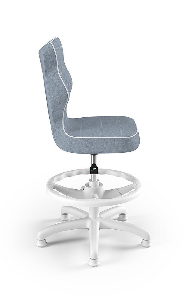 Ergonomiška vaikiška kėdė Entelo Petit White JS06 su atrama kojoms, šviesiai mėlyna kaina ir informacija | Biuro kėdės | pigu.lt