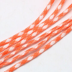 Parašiutų virvė(paracord) 4mm oranžinė/balta sp. 1m kaina ir informacija | Papuošalų gamybai, vėrimui | pigu.lt