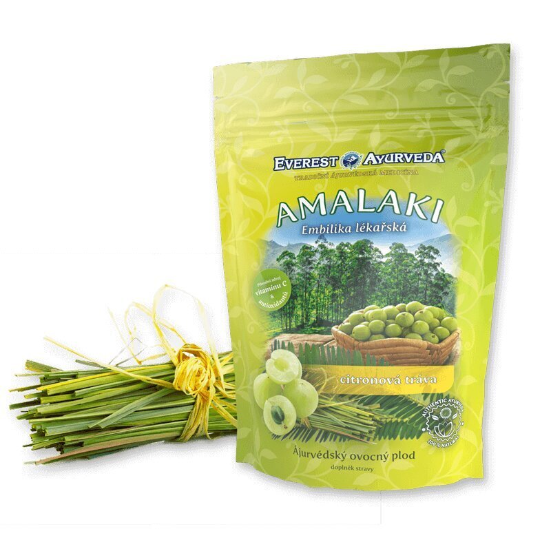 Džiovinti indiškojo lapainio vaisiai Everest Ayurveda Amalaki Lemongrass, 100 g цена и информация | Riešutai, sėklos, džiovinti vaisiai | pigu.lt