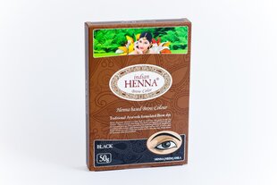 Henna antakių dažai Indian Henna Brow, juoda, 50 g kaina ir informacija | Antakių dažai, pieštukai | pigu.lt