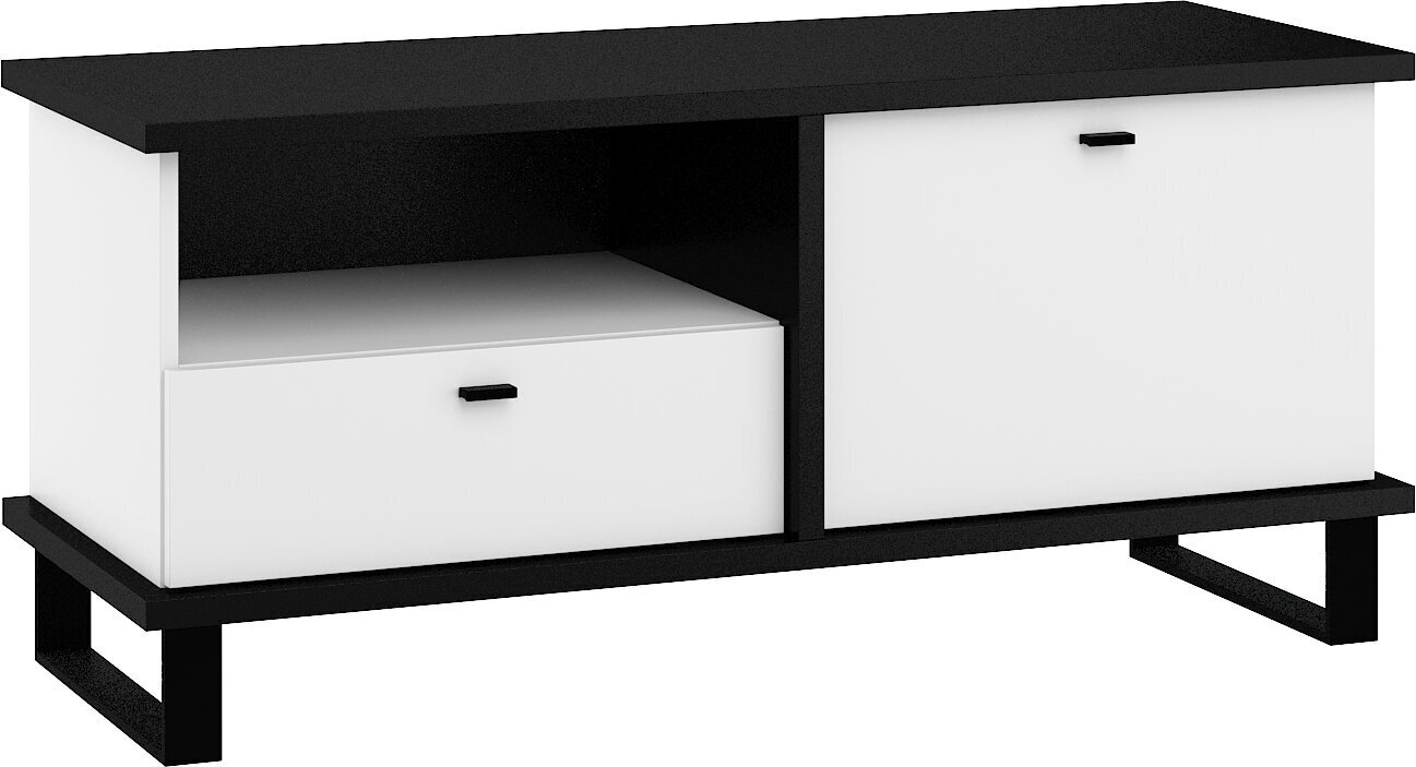 TV staliukas Meblocross Cross Cro-19 1D1S, juodas/baltas kaina ir informacija | TV staliukai | pigu.lt