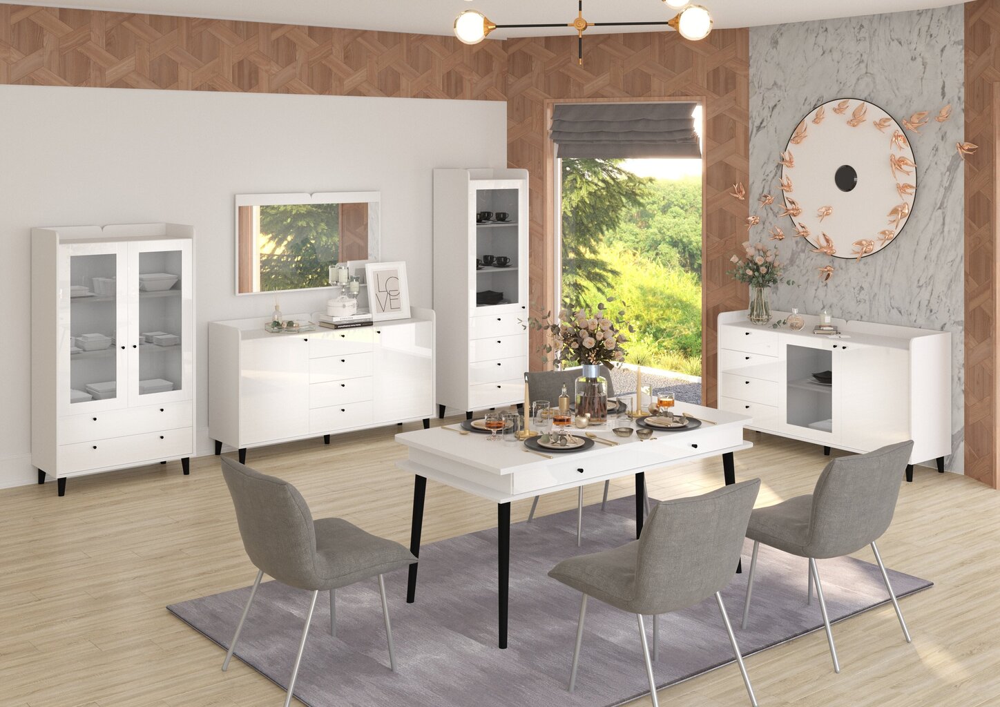 Stalas Dolce Dol-19, baltas/juodas kaina ir informacija | Virtuvės ir valgomojo stalai, staliukai | pigu.lt