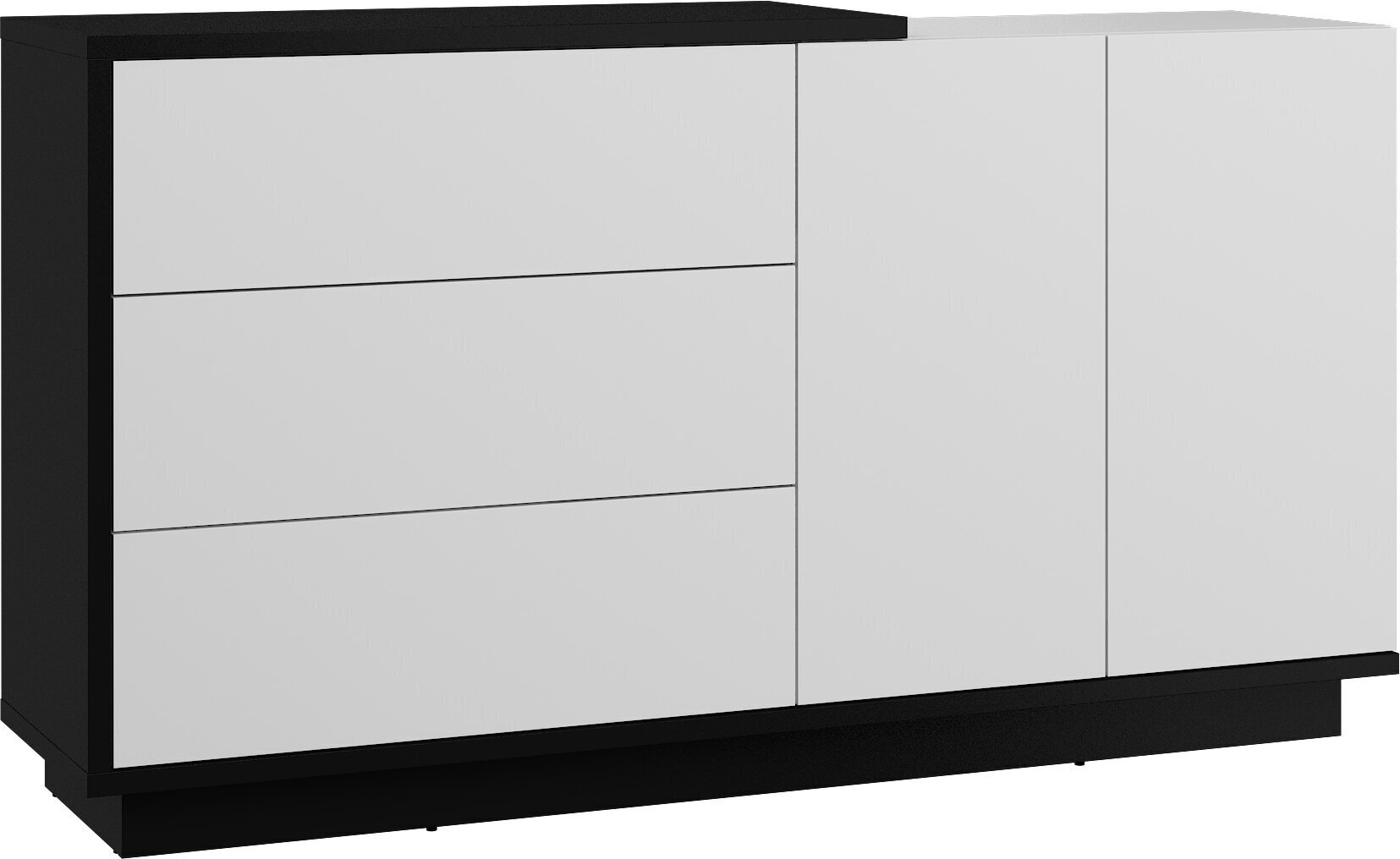 Komoda Meblocross Hybrid Hyb-07 2D3S, juoda/balta цена и информация | Komodos | pigu.lt