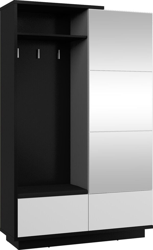 Prieškambario baldų komplektas Meblocross Hybrid Hyb-16 3D, juodas/baltas kaina ir informacija | Prieškambario komplektai | pigu.lt