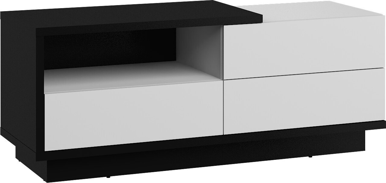 TV staliukas Meblocross Hybrid Hyb-20 1D1S, juodas/baltas цена и информация | TV staliukai | pigu.lt