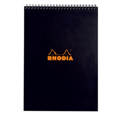 Bloknotas su spirale Clairefontaine Rhodia, Nr. 18, 80g/m, 80 lapų, langeliai kaina ir informacija | Sąsiuviniai ir popieriaus prekės | pigu.lt