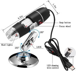 1600x USB kaina ir informacija | Teleskopai ir mikroskopai | pigu.lt