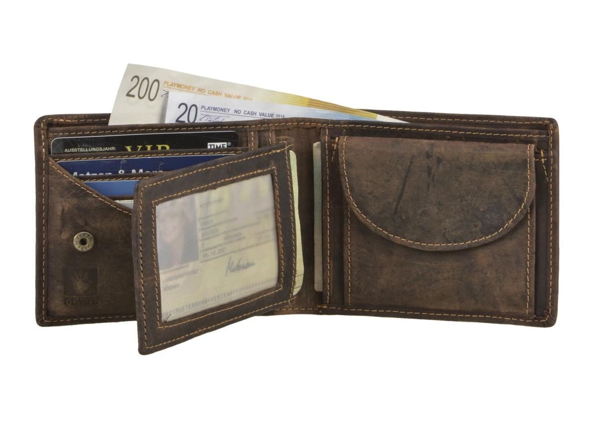 Odinė piniginė vyrams GreenBurry Vintage 2702E-25 kaina ir informacija | Vyriškos piniginės, kortelių dėklai | pigu.lt