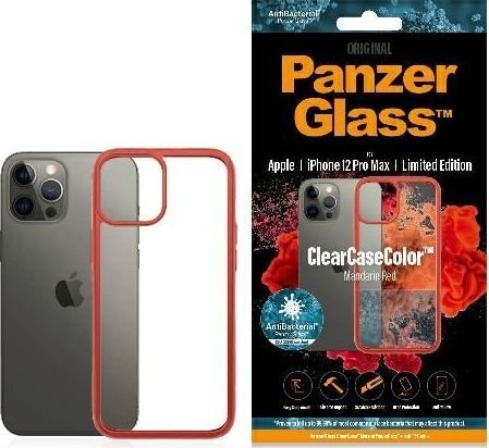 PanzerGlass ClearCase, skirtas iPhone 12 Pro Max, raudonas цена и информация | Telefono dėklai | pigu.lt