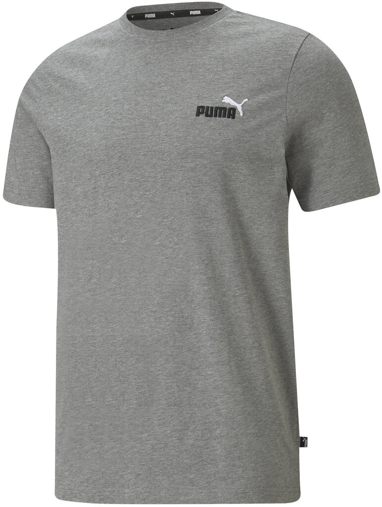 Marškinėliai vyrams Puma ESS+Embroidery Logo Tee Medium Grey, pilki kaina ir informacija | Vyriški marškinėliai | pigu.lt