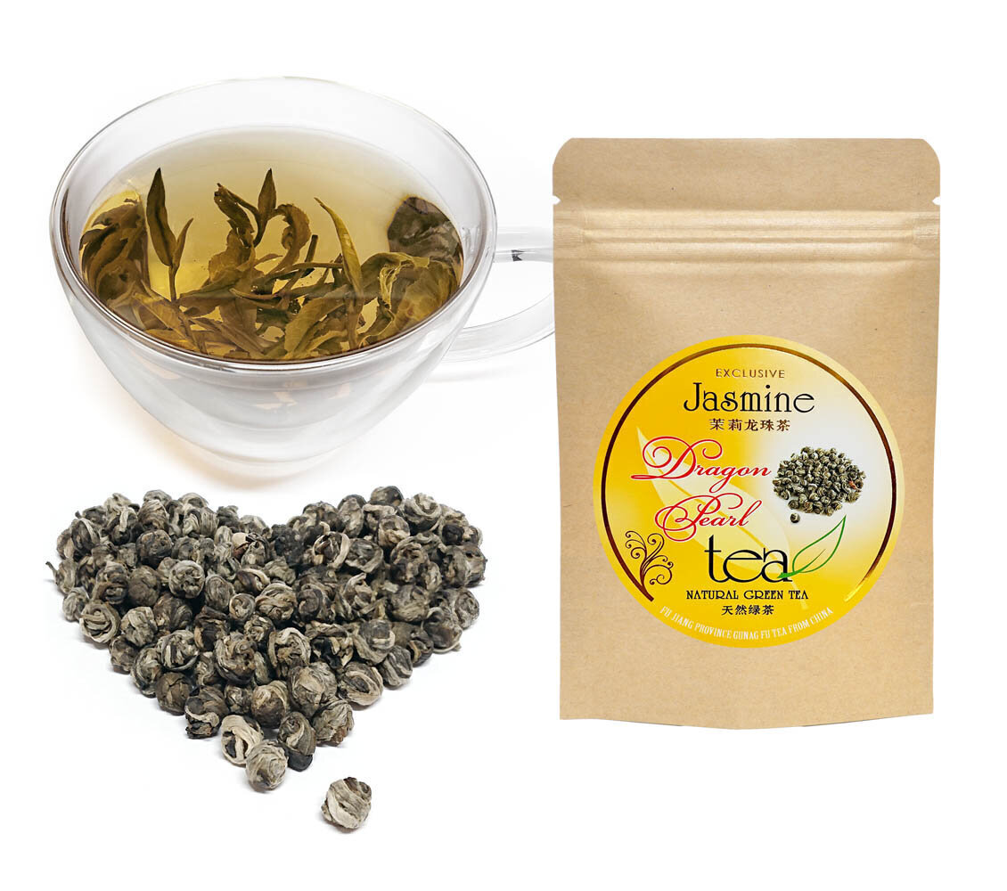 Jasmine Green tea „DRAGON PEARL” - Išskirtinis Kinų Jazminų žalioji arbata „Drakono perlas“, 30g kaina ir informacija | Arbata | pigu.lt